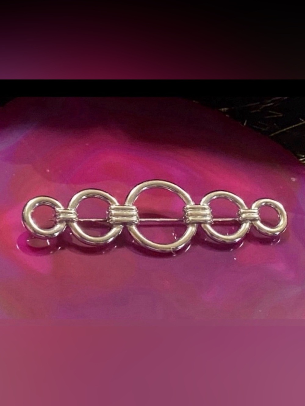 Vintage Silver Tone Brooch #9258